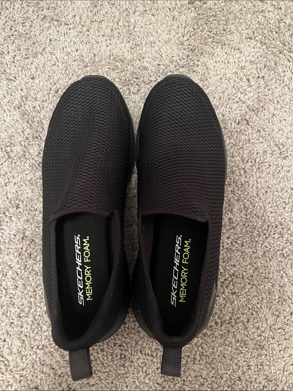 Skechers Men’s Black Slip-On Memory Foam Loafers